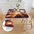 thumbnail image 2 of Acheng Christ the Redeemer Statue Sunset Silhouette Square Tablecloth Waterproof Resistant Fabric 100% Polyester Fiber 52*52, 2 of 8