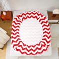 thumbnail image 5 of Manfei Abstract Wave Stripe Twin Sheet Sets, Red White Aesthetic Twin Fitted Sheet, Contemporary Minimalist Flat Sheet, Microfiber Bedroom Decor 3-Piece, 5 of 7
