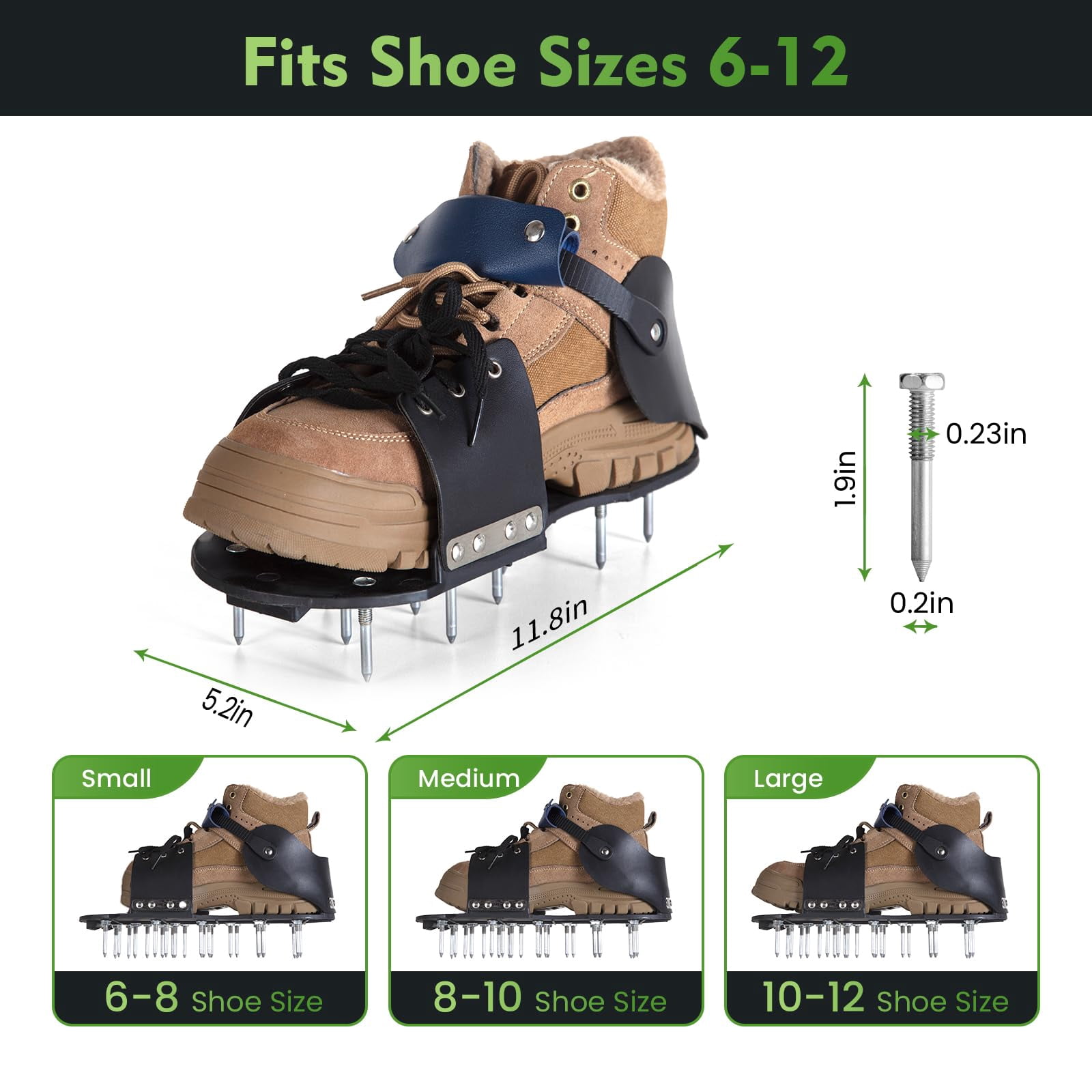 Aerator Shoes  Lawn For Grass With Foot Protection Aeration Adjustable Strap Pre-assembled Aerating Lawns Gardens And Courtyards (black&dark Blue)