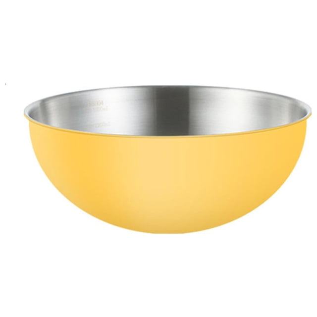 Cuencos para hornear ensaladas, tazón para mezclar, recipiente duradero, tazones para sopa de acero inoxidable, 16 cm amarillo