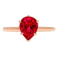 thumbnail image 7 of Solitaire Engagement Ring for Women - 1.5ct Simulated Pink Tourmaline in 14K Rose Gold Promise Ring, 7 of 7