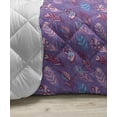 thumbnail image 3 of Floral Down Alternative Comforter, Close up Scene of Blossoming Flowers and Leaves, Microfiber Quilt for All Season, 5 Sizes, Pale Fuchsia Sea Green, by Ambesonne, 3 of 3