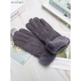 thumbnail image 5 of BadPiggies Winter Warm Touch Screen Gloves, Thick Fleece Lining Suede Mittens Velvet Wrist Driving Gloves for Men Women (Gray), 5 of 6