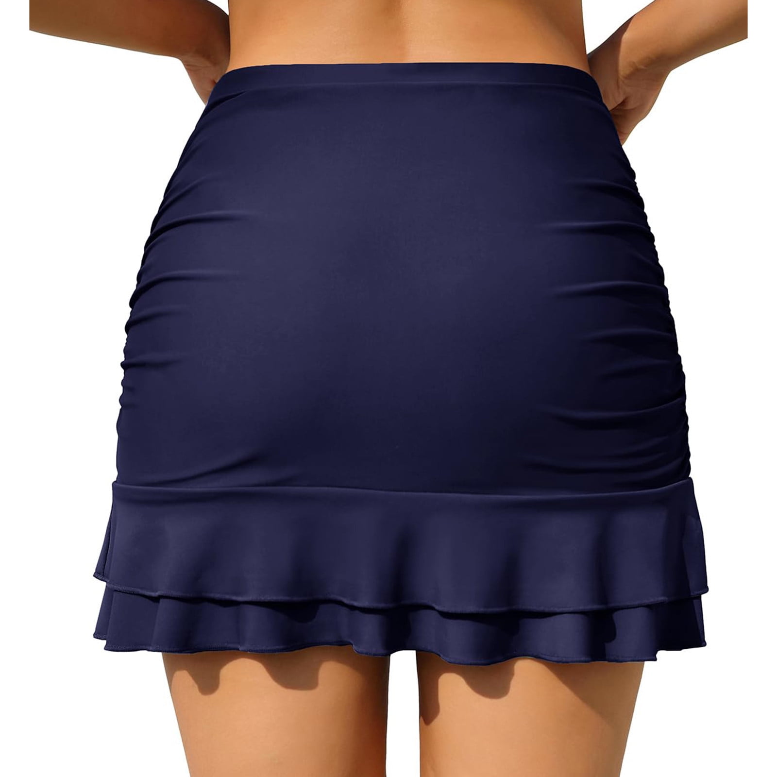 Miluxas Swim Skirt Clearance Women's Ruffle Swim Skirt with