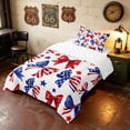 thumbnail image 2 of Manfei Watercolor Bow Twin Comforter Sets, Patriotic US Flag Star Bedding Set, Red White Blue, Reversible 2pcs, 1 Comforter and 1 Pillowcase, 2 of 6