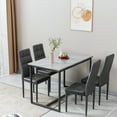 thumbnail image 2 of New Dining Table Set for 4, Seizeen 5 Piece Marble Kitchen Table & Cushioned Chairs, Minimalism Dining Room Table Space-saving, 2 of 9