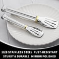 thumbnail image 3 of 2 Pack Serving Tongs, Stainless Steel Metal Tongs for Serving Food, Multifunctional Small Tong for Salad, Steak, Appetizer, Snack, etc, Dishwasher Safe, 3 of 6