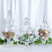 Efavormart Set of 3 Glass Apothecary Candy Jars With Lids - 10/12/14