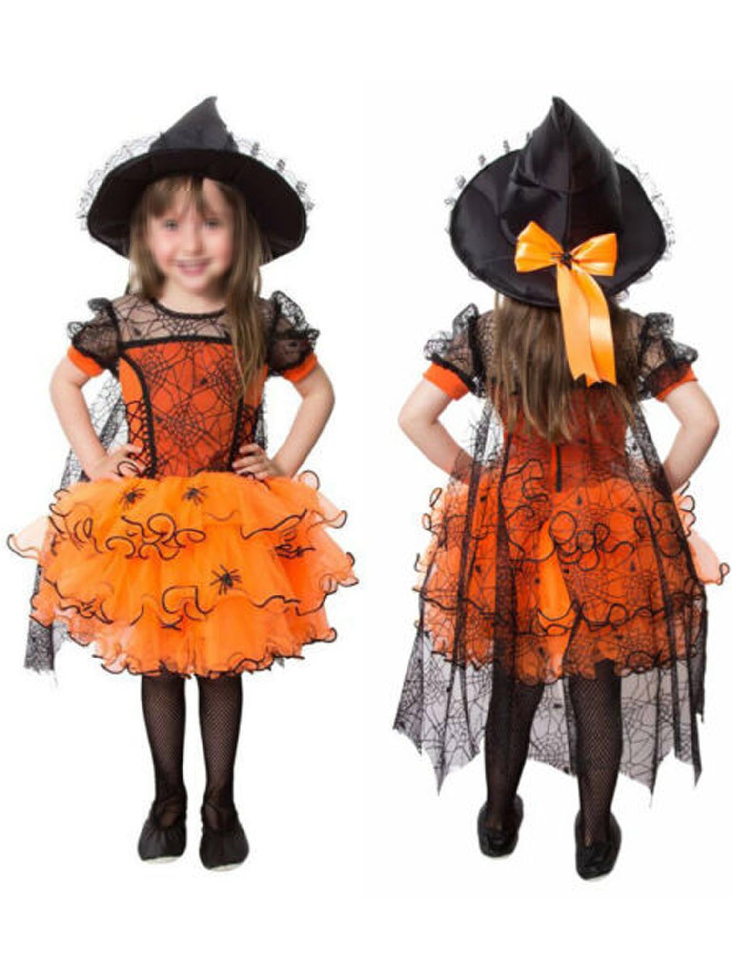 Toddler Baby Girls Halloween Fancy Party Mesh Dress Costume Witch Cosplay Dresses Outfit