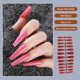 thumbnail image 4 of Soidarity 24 Uds uñas postizas CoffinPress-on diseño barniz Extra largas puntas de uñas artificiales suministro de manicura accesorios para Arte de uñas rojo oscuro, 4 of 6