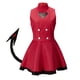 thumbnail image 2 of Disfraz de Anime Charlie para mujer, peluca, disfraz de Halloween, vestido rojo de cuello alto, falda sexy sin mangas para uso diario, 2 of 5