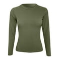 thumbnail image 4 of "Yinguo Womens Long Sleeve Basic Tshirt Casual Crew Neck Slim Rib Solid TShirt Top", 4 of 4
