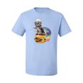 thumbnail image 2 of Funny Graphic Astronaut Cat in Space on Cheeseburger | Mens Cat Lover Graphic T-Shirt, Light Blue, X-Large, 2 of 4