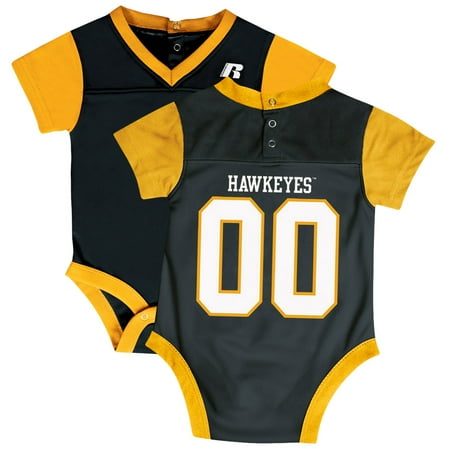 Iowa Hawkeye Baby Clothes - Newborn & Infant Russell Black Iowa Hawkeyes Fashion Jersey Bodysuit