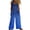 Blue, variant on DeHolifer Women Cotton Linen Jumpsuits Casual Loose Summer Jumpsuit One Piece Print Outfits Sleeveless Wide Leg Pants Romper Yellow 2XL