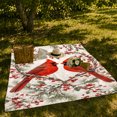 thumbnail image 7 of Facing Red Cardinals Within Berry Branch Heart, Soft Flannel Blanket with Naturalistic Winter Illustration Print, Housewarming Gift and Home Decor for Bedroom and Living Room, 7 of 7