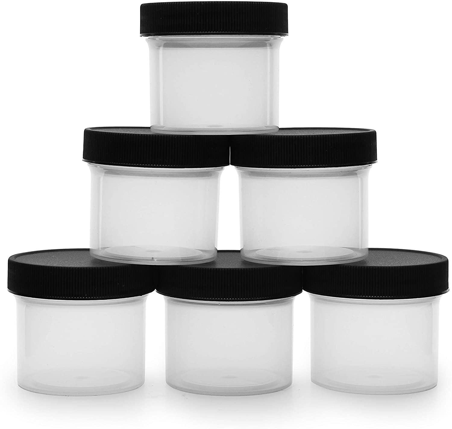 Salad Dressing Condiment Containers (6Pack); 2Ounce ToGo Plastic