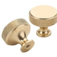 thumbnail image 1 of Paquete de 10 perillas de gabinete de oro cepillado de 1,2 pulgadas Perillas moleteadas para gabinetes de cocina Perillas de cajón doradas Perillas redondas para tocador, 1 of 7