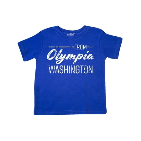 

Inktastic From Olympia Washington in White Distressed Text Gift Toddler Boy or Toddler Girl T-Shirt