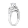 thumbnail image 4 of 14K White Gold 1 1/4 Cttw Pie, Baguette and Princess cut Diamond Marquise Shape Engagement Cocktail Ring (H-I Color, SI2-I1 Clarity), 4 of 7