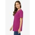 thumbnail image 3 of Woman Within Plus Size Perfect Short-Sleeve V-Neck Tee (Petite Available), 3 of 6