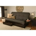 thumbnail image 2 of Bowery Hill Queen Espresso Wood Storage Futon-Charcoal Mattress, 2 of 9