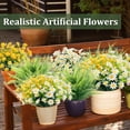 thumbnail image 4 of 12 Bundles Mix Color Artificial Flowers for Outdoors, UV Resistant Fake Flowers Artificial Plants Outdoor No Fade Shrub Plastic Fern Cemetery Flowers Home Porch Outside Cemetery Summer Decor, 4 of 5