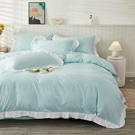 Waffle Duvet Cover Twin Size,Ruffle Duvet Cover Textured, Soft and ...