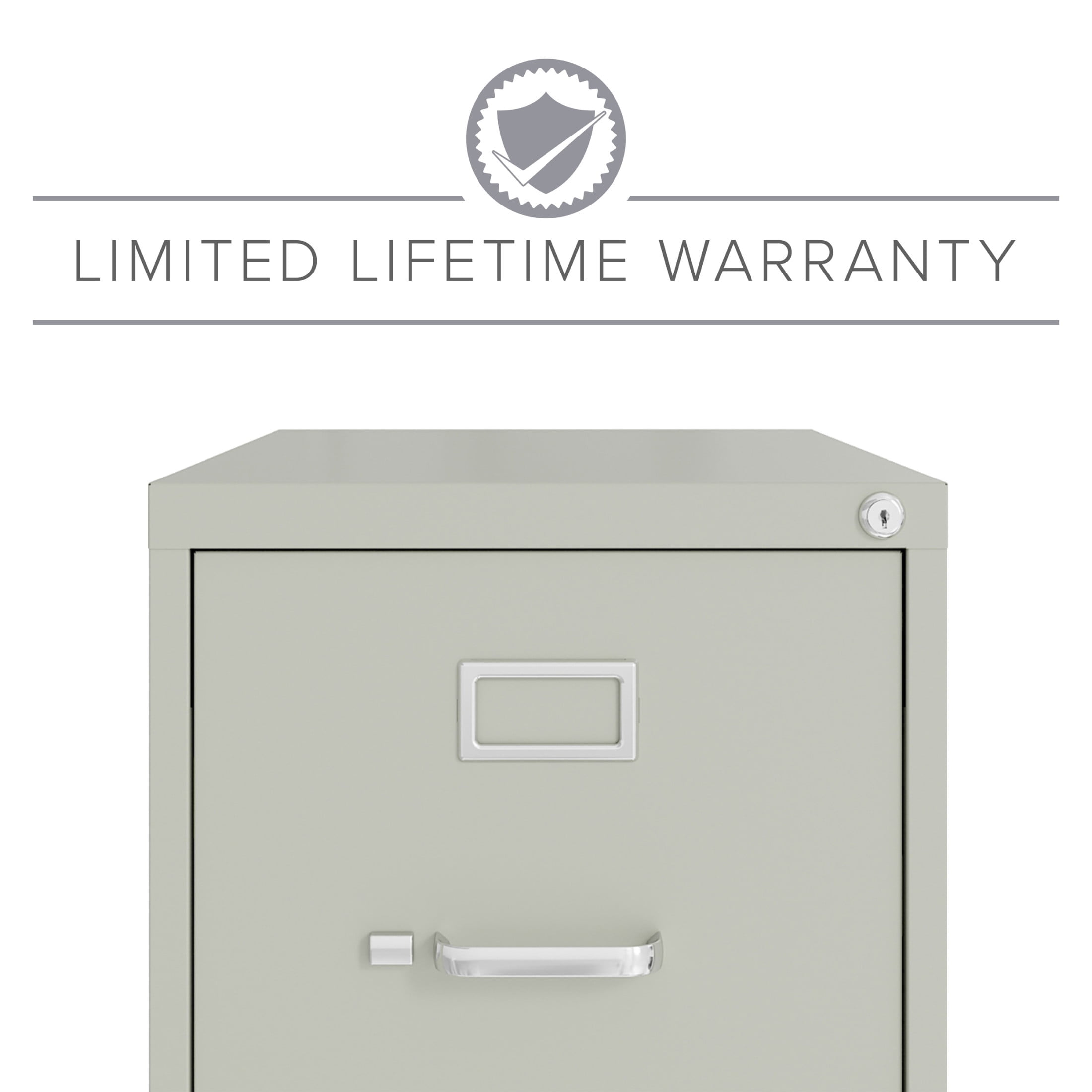 Hirsh 2 Drawer Letter Locking Metal Vertical File Cabinet, 22" Deep, Light Gray