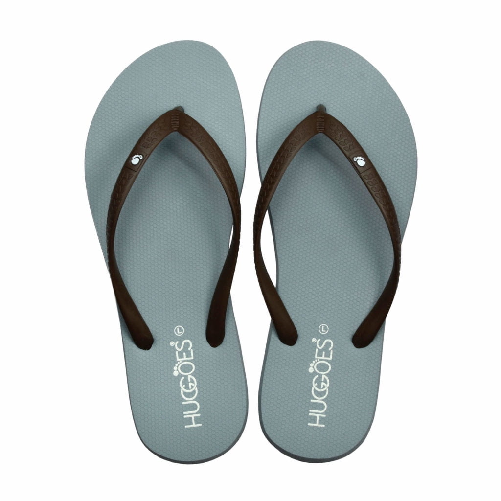 Huggoes - Huggoes - Tinted Natural Rubber Comfort flip flops for Women - Grey/Brown - Walmart 