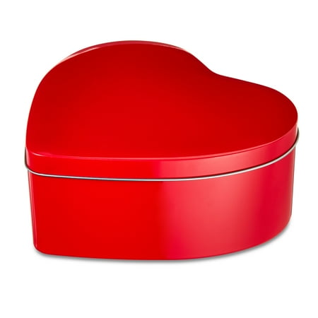 Valentine's Day Red Heart Tin Box, 7” x 6” x 3” , by Way To Celebrate