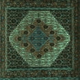 thumbnail image 1 of Ahgly Company Indoor Square Persian Turquoise Blue Traditional Area Rugs, 5' Square, 1 of 4