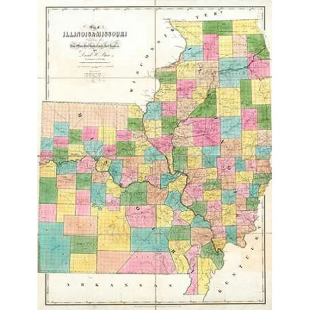 Map of Illinois and Missouri 1839 Poster Print by David Burr Walmart