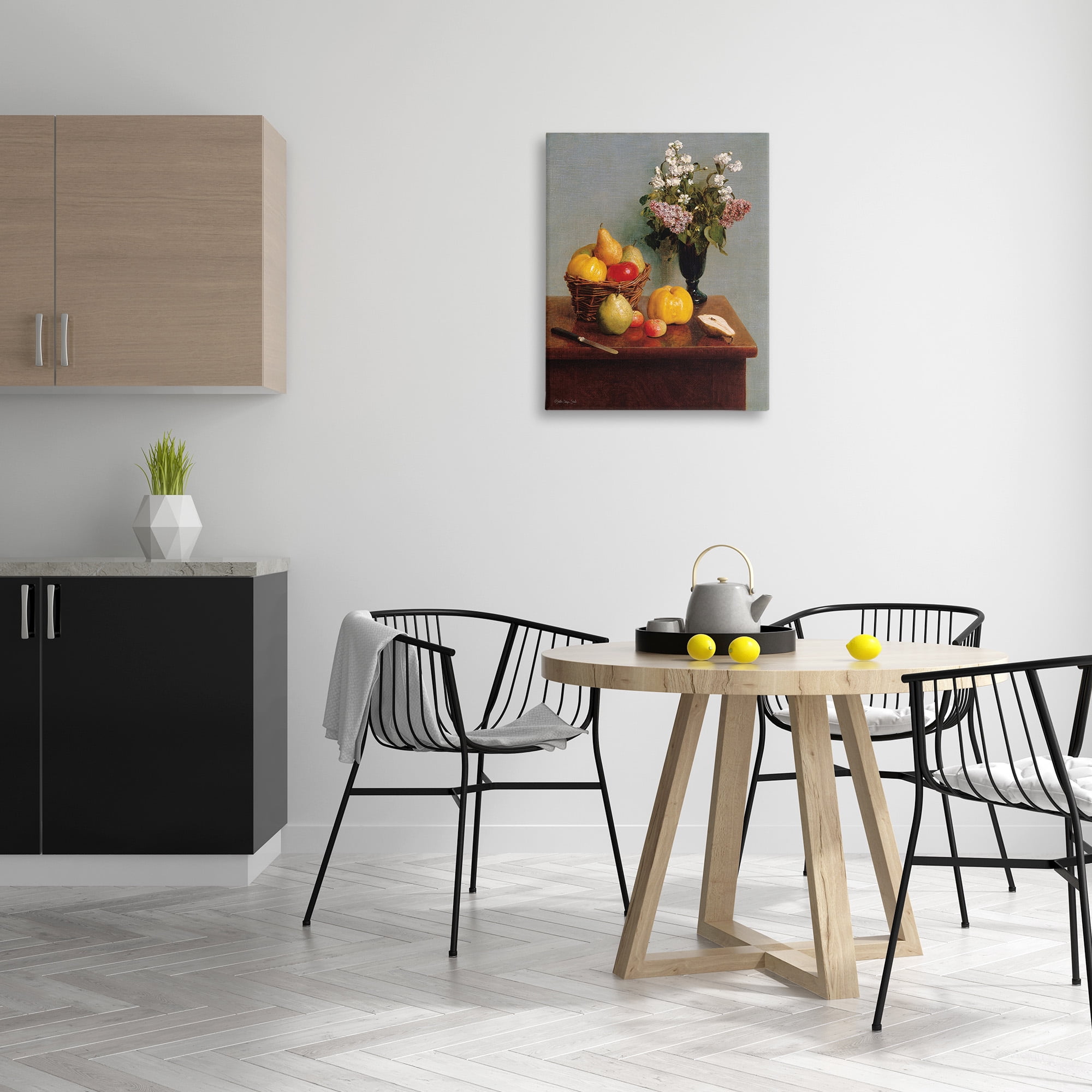 Stupell Industries Fruit & Flowers Still Life Food & Beverage Painting Gallery Wrapped Canvas Art Print Wall Art, 24 x 30