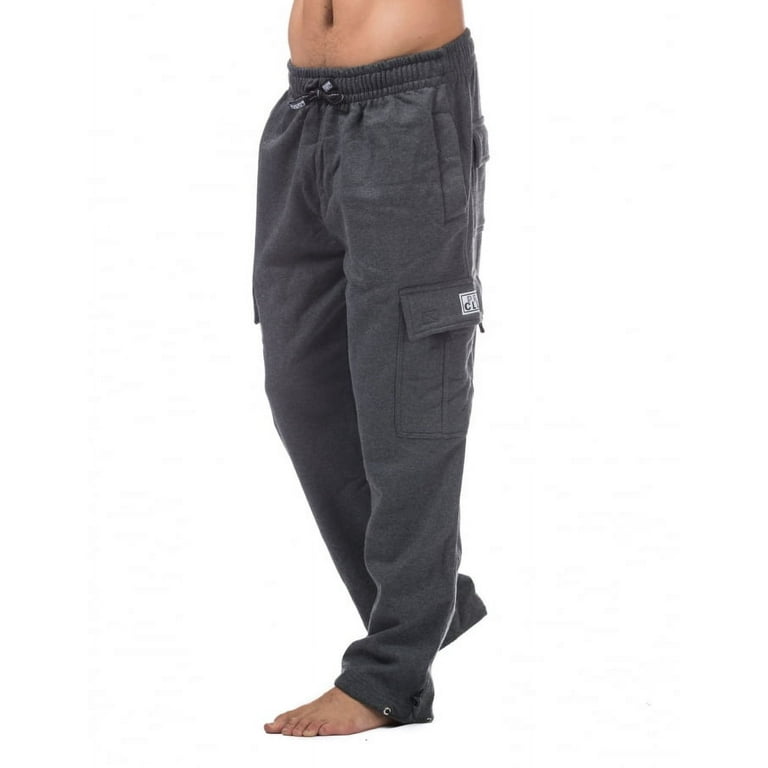 Pro Club Men's Heavyweight Fleece Cargo Sweatpants Charcoal; on sale Small