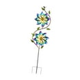 thumbnail image 4 of Carillón de viento de doble flor, multicolor, giratorio, fácil de instalar, 24,9 x 109,2 cm, decoración de jardín, 4 of 9
