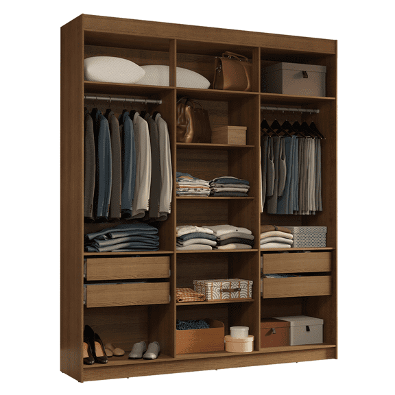 Ropero Closet Madesa Venus Con 4 Cajones 180cm Marrón