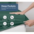 thumbnail image 4 of Royale Linens 100% Organic Cotton Fitted Sheet - Percale Weave - Super Soft Deep Pocket Bottom Sheets- Elastic Sheet King Cal Size -California King Fitted Sheets Only -(72"x84"+15", Hunter Green), 4 of 9