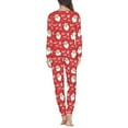 thumbnail image 4 of Renewold Santa HO HO HO PJs Mathching Set of 2,Holiday Family Sleepwear Sets Long Sleeves Nightwear Outfits Red Christmas Theme Lounge Nightgown for Women Size 2XL, 4 of 5