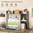 thumbnail image 4 of LDAILY Desk Shelf, Multipurpose Wood Desk Hutch for Max 27" Computer Monitor, Countertop Storage Hutch with 5 Shelves, 3 Tier Desktop Display Rack for Dorm Office Home (Grey), 4 of 18