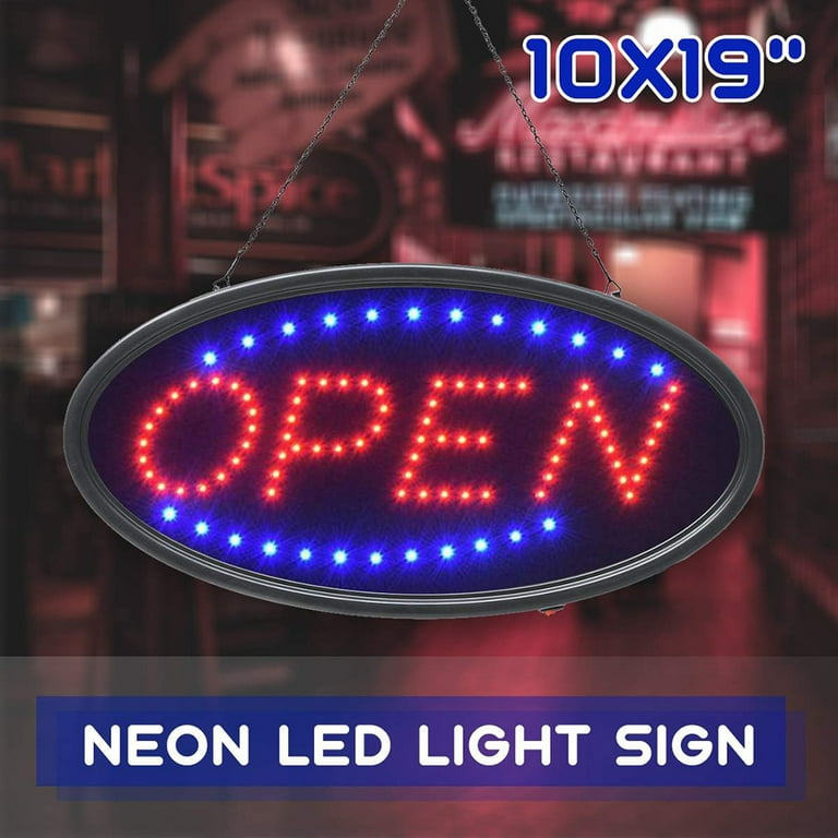 LED Neon Open Sign for Business Shop,Lighted Sign OPEN Board Light with  Flashing/Steady Mode