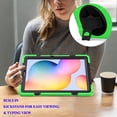 thumbnail image 6 of KIQ Shield Series Galaxy S6 Lite Case , Heavy Duty Tablet Shockproof Rugged Cover W/Stand Shoulder Strap for Samsung Galaxy Tab S6 Lite Case 10.4-inch 2022/2020 P610/P613/P615/P619 [Green], 6 of 8