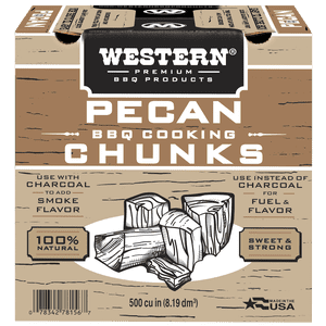 Western Premium BBQ Pecan Smoker Chunks, 500 Cu in