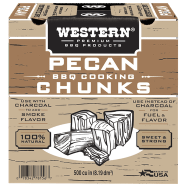Western Premium BBQ 500 CU in Pecan Smokers Chunks Box