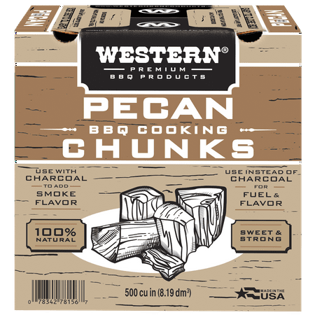 Western Premium BBQ Pecan Smoker Chunks, 500 Cu in