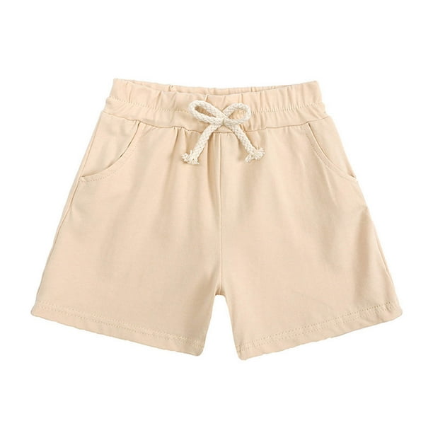 Odeerbi 6M-5Y Niños Niñas Verano Algodón Pantalones Cortos Deportivos Cortos Lindo Color Sólido Pantalones Cortos Suaves
