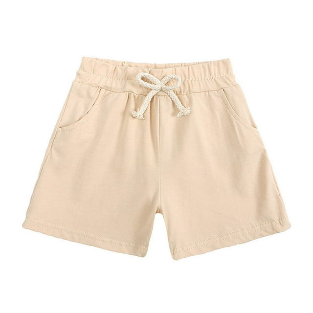 Odeerbi 6M-5Y Niños Niñas Verano Algodón Pantalones Cortos Deportivos Cortos Lindo Color Sólido Pantalones Cortos Suaves