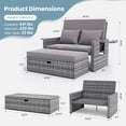 thumbnail image 5 of UDPATIO Wicker Patio Outdoor Daybed, Outdoor Chaise Lounger w/ 4-Level Adjustable Backrest, Storage Ottoman for Balcony, Garden, Poolside (Grey), 5 of 7
