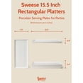 thumbnail image 2 of White Serving Platters, Porcelain for Parties, Large Rectangular Plates - 15.5 Inch, Set of 4, 2 of 3