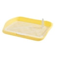 thumbnail image 3 of Poste extraíble para inodoro para perros, bandeja para ir al baño desmontable antisalpicaduras, bandeja para ir al baño para cachorros al aire libre, valla mediana amarilla, 3 of 9